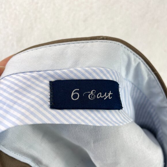 6 East Flat Front Wool Dress Pants Men's 40 Tan Loro Piana Four Seasons Italy - Picture 9 of 10